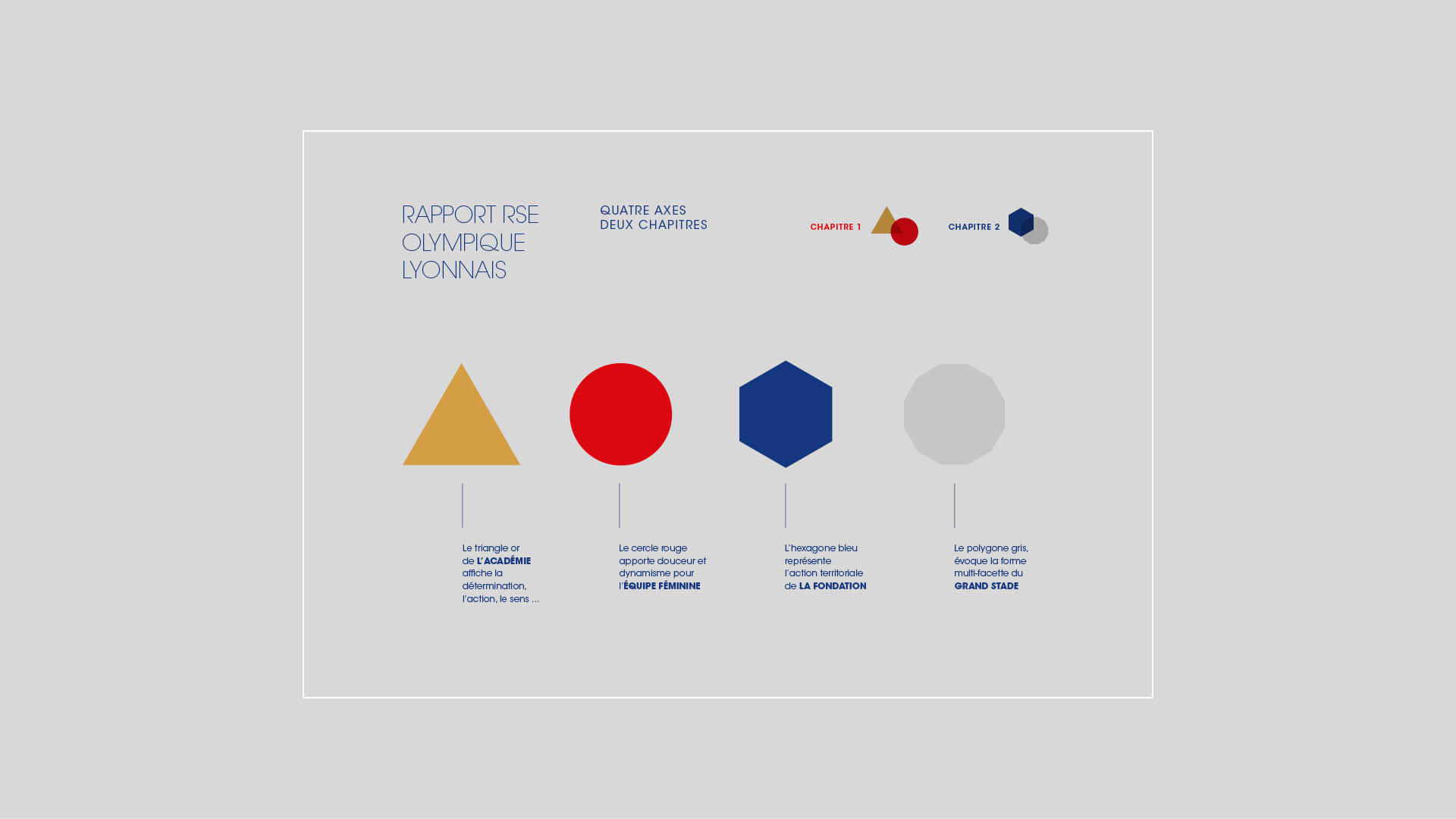 Système graphique du rapport RSE de l'Olympique Lyonnais